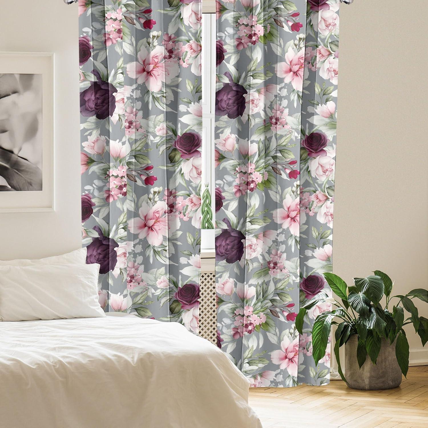 imageAmbesonne Floral Curtains Fashion Design Garden Artwork of Repetitive Red Peony Flowers Neutral Window Treatments 2 Panel Set for Living Room Bedroom Pair of 28 x 84 Dark Coral Pale CaramelRose Dried Rose Dust