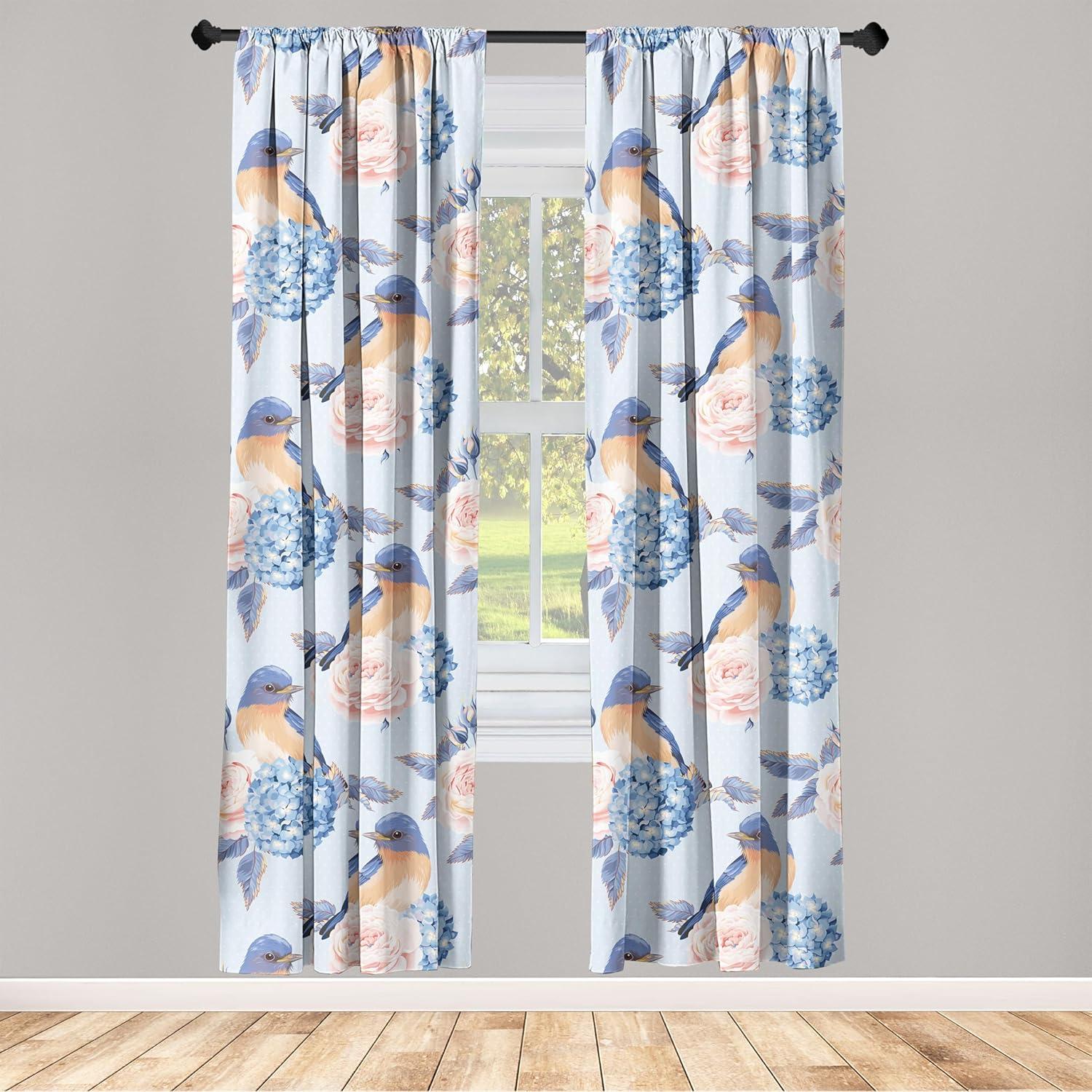 imageAmbesonne Floral Curtains Fashion Design Garden Artwork of Repetitive Red Peony Flowers Neutral Window Treatments 2 Panel Set for Living Room Bedroom Pair of 28 x 84 Dark Coral Pale CaramelCeil Blue White Blush