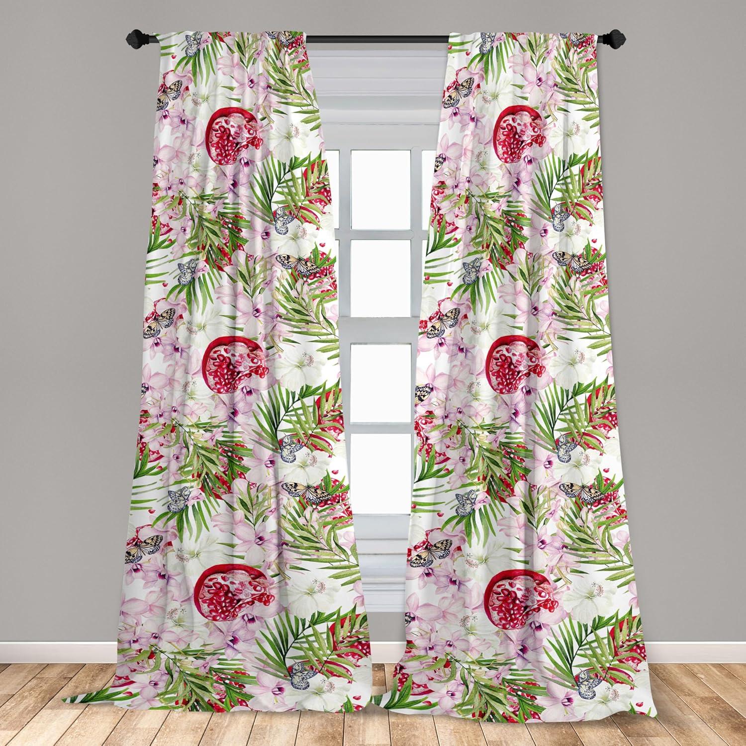 imageAmbesonne Floral Curtains Fashion Design Garden Artwork of Repetitive Red Peony Flowers Neutral Window Treatments 2 Panel Set for Living Room Bedroom Pair of 28 x 84 Dark Coral Pale CaramelEvergreen Dark Pink