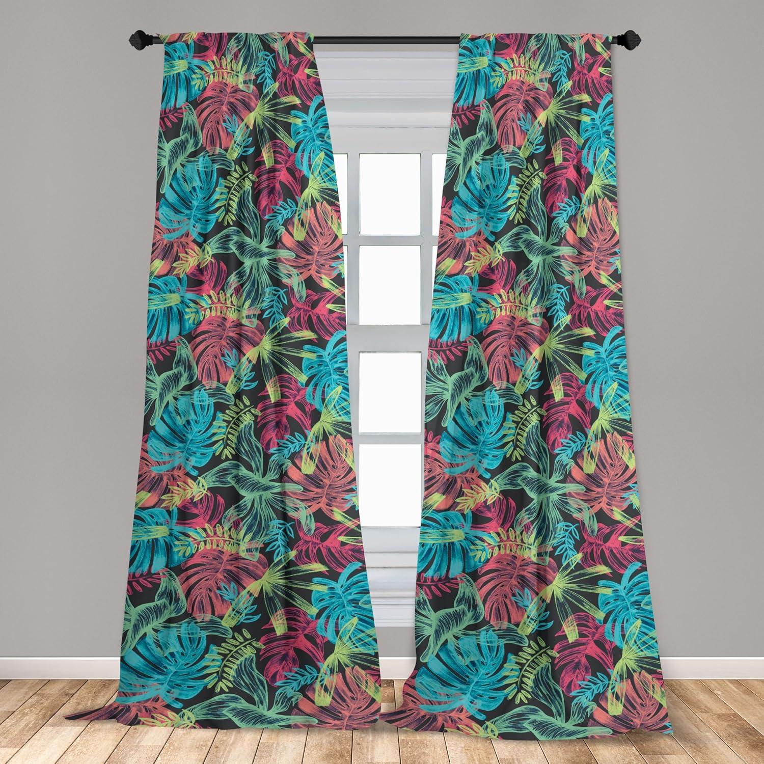 imageAmbesonne Floral Curtains Neutral Colors Delicate Blooming Flowers Pattern Dreamy Blush Tone Art Window Treatments 2 Panel Set for Living Room Bedroom Pair of 28 x 63 Hot Pink Charcoal GreyDried Rose Indigo Aqua