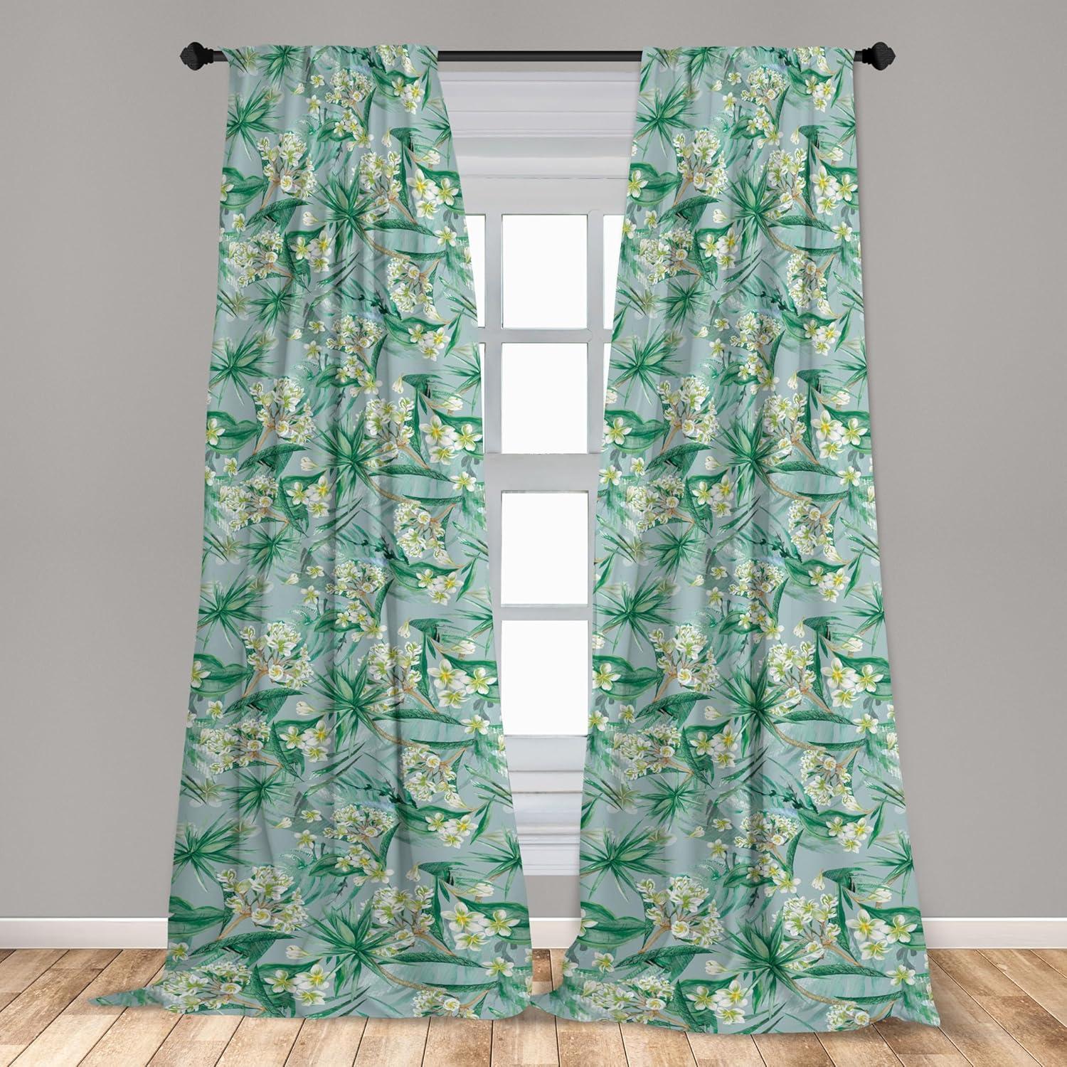 imageAmbesonne Floral Curtains Neutral Colors Delicate Blooming Flowers Pattern Dreamy Blush Tone Art Window Treatments 2 Panel Set for Living Room Bedroom Pair of 28 x 63 Hot Pink Charcoal GreyReseda Green and Amber