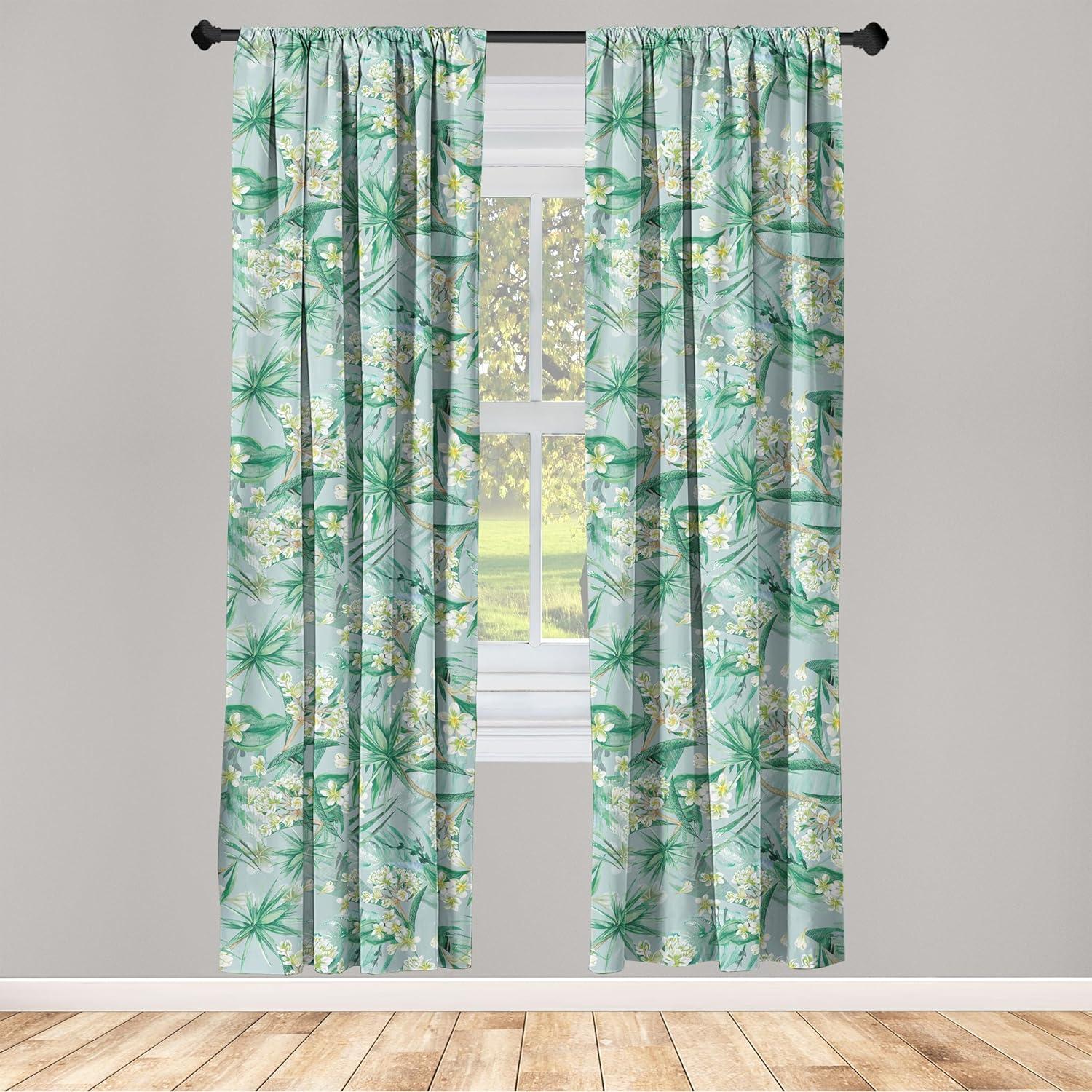 imageAmbesonne Floral Curtains Neutral Colors Delicate Blooming Flowers Pattern Dreamy Blush Tone Art Window Treatments 2 Panel Set for Living Room Bedroom Pair of 28 x 63 Hot Pink Charcoal GreyReseda Green and Amber