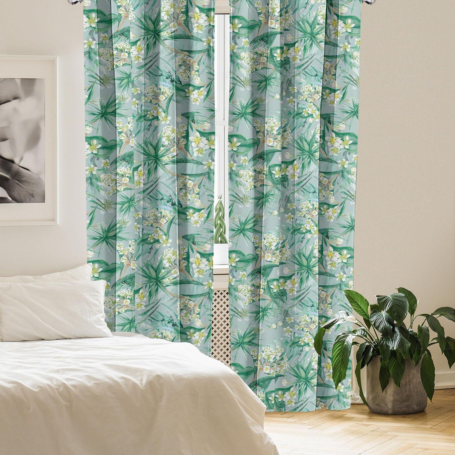 imageAmbesonne Floral Curtains Neutral Colors Delicate Blooming Flowers Pattern Dreamy Blush Tone Art Window Treatments 2 Panel Set for Living Room Bedroom Pair of 28 x 63 Hot Pink Charcoal GreyReseda Green and Amber