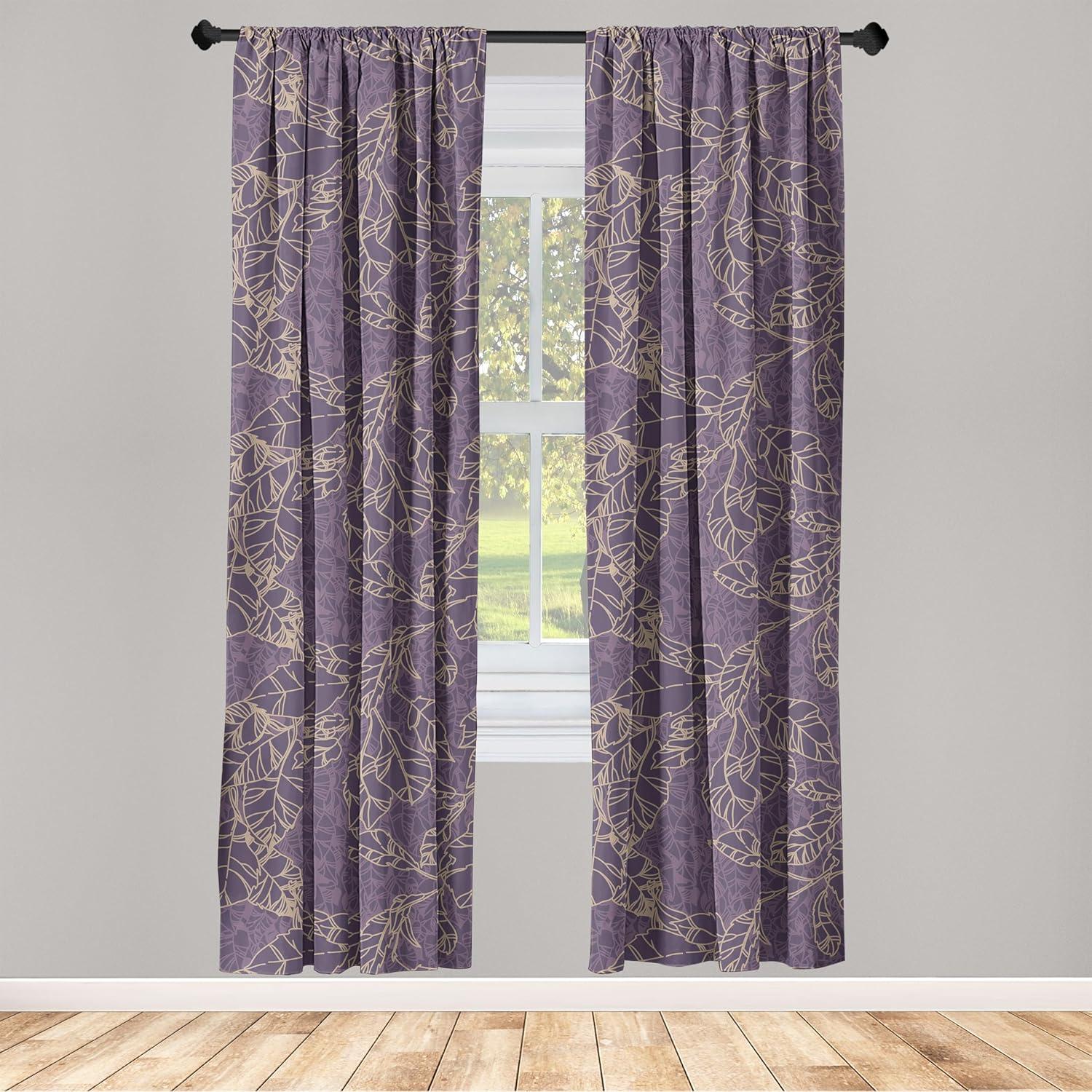 imageAmbesonne Floral Curtains Neutral Colors Delicate Blooming Flowers Pattern Dreamy Blush Tone Art Window Treatments 2 Panel Set for Living Room Bedroom Pair of 28 x 63 Hot Pink Charcoal GreyDark Indigo White Grey