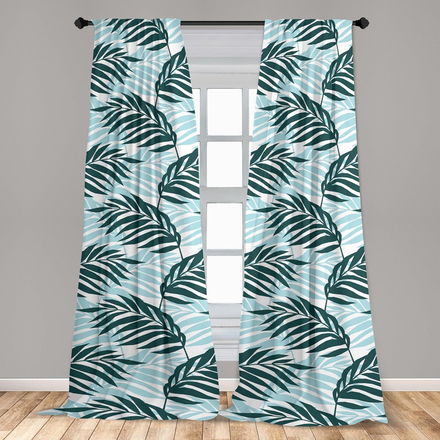 imageAmbesonne Floral Curtains Neutral Colors Delicate Blooming Flowers Pattern Dreamy Blush Tone Art Window Treatments 2 Panel Set for Living Room Bedroom Pair of 28 x 63 Hot Pink Charcoal GreyPetrol Blue Teal and White