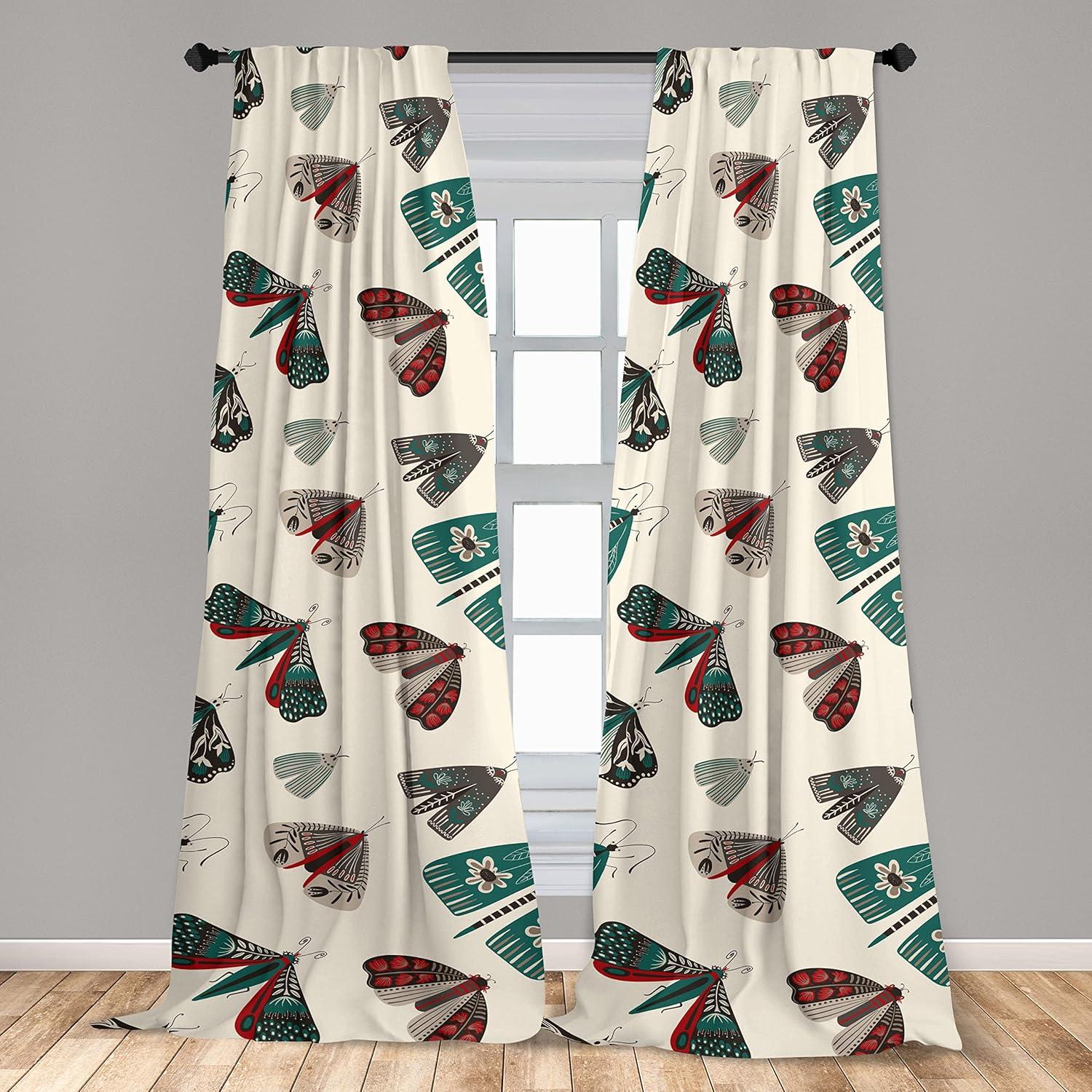 imageAmbesonne Floral Design Curtains Traditional Damask Flower Pattern Geometric Neutral Boho Artwork Window Treatments 2 Panel Set for Living Room Bedroom Pair of 28 x 95 Cobalt Blue and WhiteTeal Dark Pink Cream