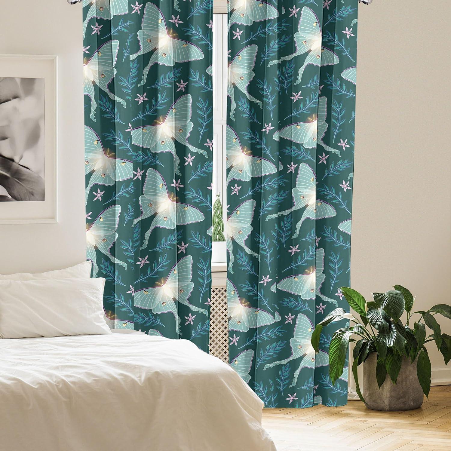 imageAmbesonne Floral Design Curtains Traditional Damask Flower Pattern Geometric Neutral Boho Artwork Window Treatments 2 Panel Set for Living Room Bedroom Pair of 28 x 95 Cobalt Blue and WhiteAlmond Green Petrol Blue