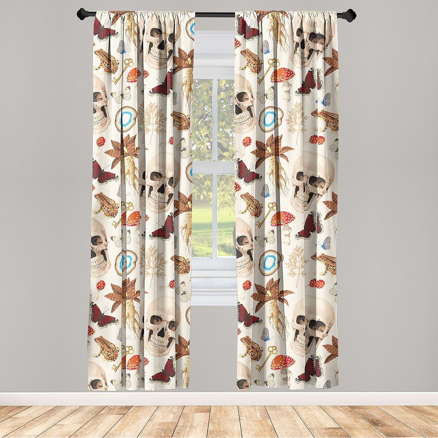imageAmbesonne Floral Design Curtains Traditional Damask Flower Pattern Geometric Neutral Boho Artwork Window Treatments 2 Panel Set for Living Room Bedroom Pair of 28 x 95 Cobalt Blue and WhiteCream Vermilion Camel