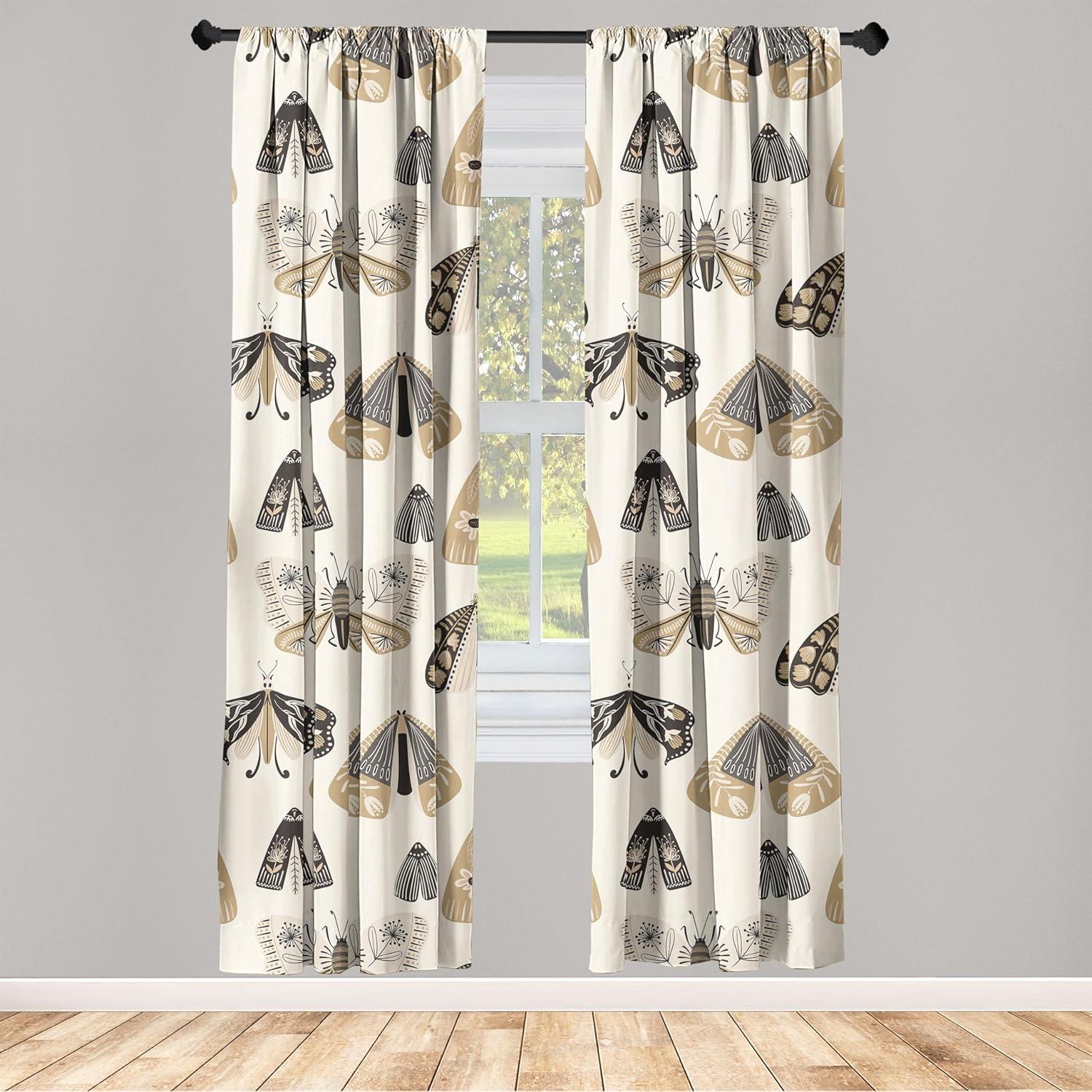 imageAmbesonne Floral Design Curtains Traditional Damask Flower Pattern Geometric Neutral Boho Artwork Window Treatments 2 Panel Set for Living Room Bedroom Pair of 28 x 95 Cobalt Blue and WhiteCamel Cream Charcoal Grey