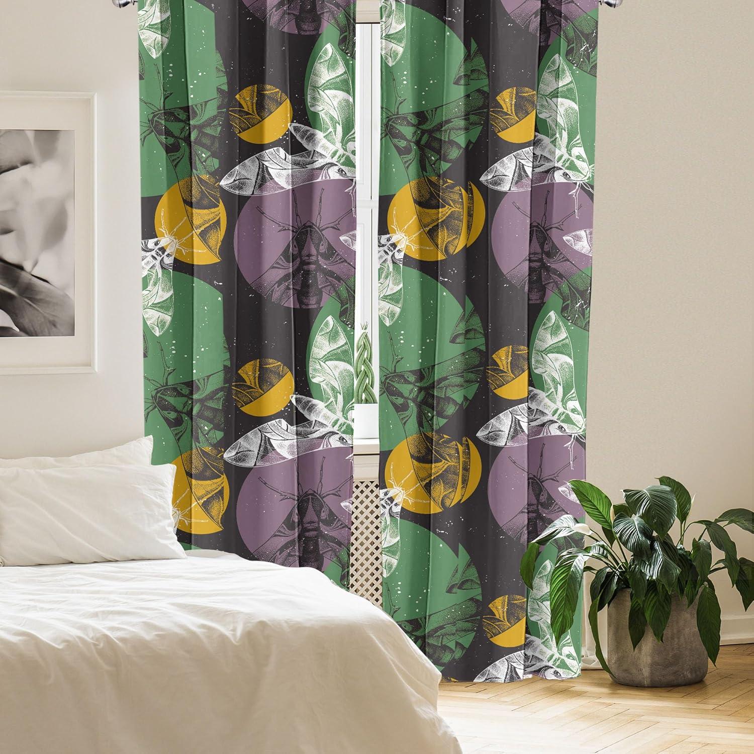 imageAmbesonne Floral Design Curtains Traditional Damask Flower Pattern Geometric Neutral Boho Artwork Window Treatments 2 Panel Set for Living Room Bedroom Pair of 28 x 95 Cobalt Blue and WhiteOrange Pale Lilac