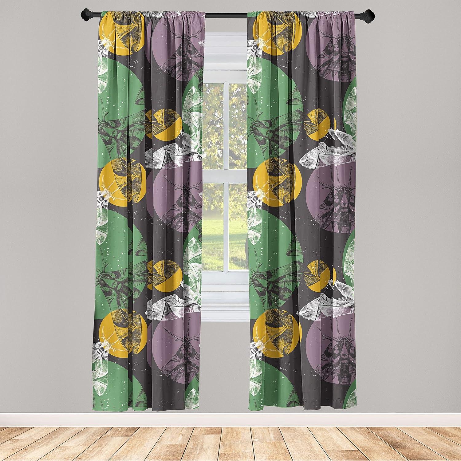 imageAmbesonne Floral Design Curtains Traditional Damask Flower Pattern Geometric Neutral Boho Artwork Window Treatments 2 Panel Set for Living Room Bedroom Pair of 28 x 95 Cobalt Blue and WhiteOrange Pale Lilac