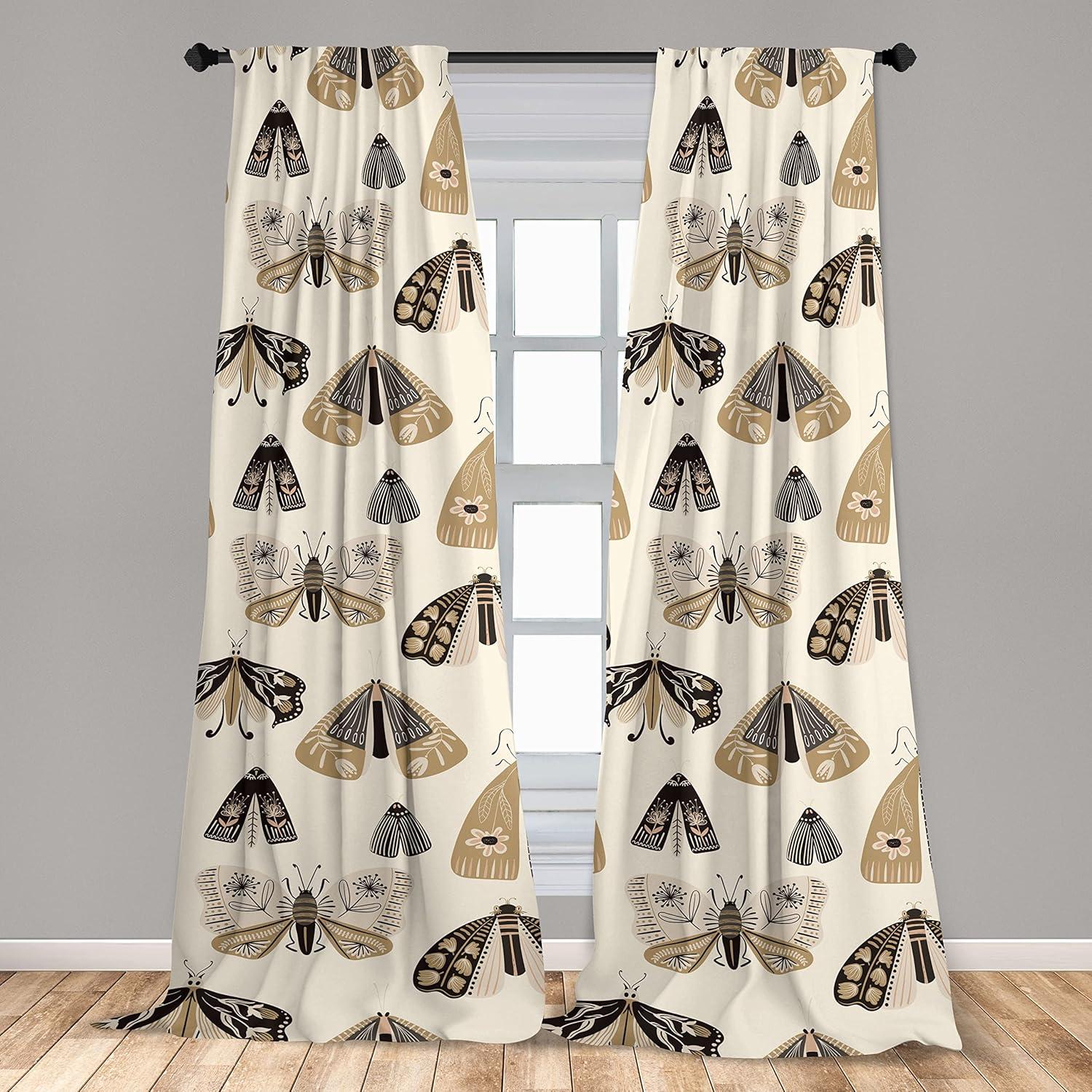 imageAmbesonne Floral Design Curtains Traditional Damask Flower Pattern Geometric Neutral Boho Artwork Window Treatments 2 Panel Set for Living Room Bedroom Pair of 28 x 95 Cobalt Blue and WhiteCamel Cream Charcoal Grey
