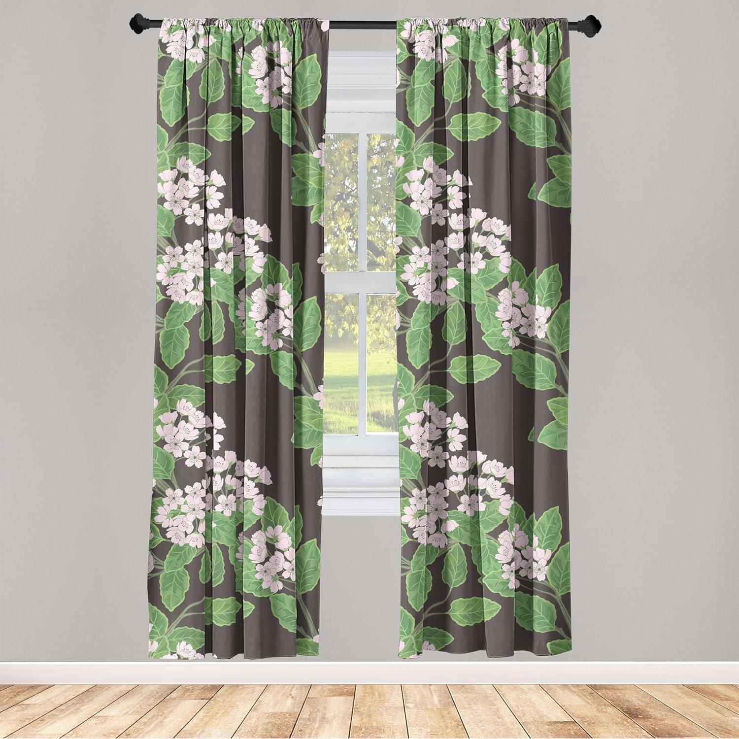 imageAmbesonne Gothic Wings Curtains Outline Style Illustrated Wild Nature Moth Pattern Neutral Colors Window Treatments 2 Panel Set for Living Room Bedroom Pair of 28 x 63 Charcoal Grey Sea BlueReseda Green Soft Pink