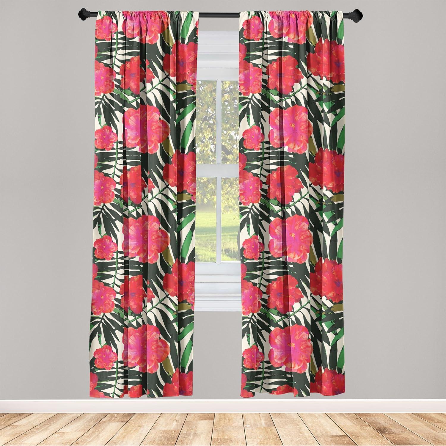 imageAmbesonne Gothic Wings Curtains Outline Style Illustrated Wild Nature Moth Pattern Neutral Colors Window Treatments 2 Panel Set for Living Room Bedroom Pair of 28 x 63 Charcoal Grey Sea BlueScarlet Olive Green and White