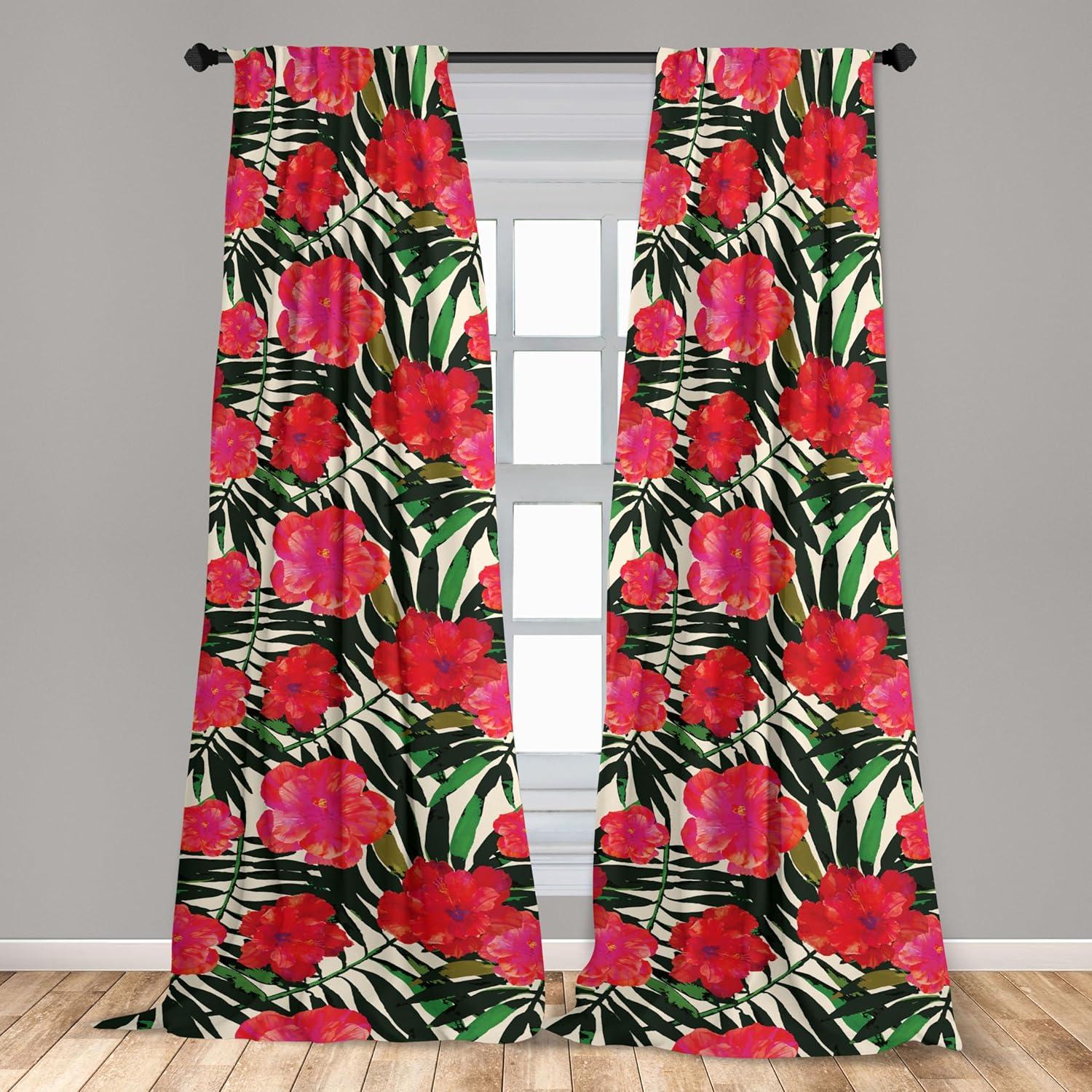 imageAmbesonne Gothic Wings Curtains Outline Style Illustrated Wild Nature Moth Pattern Neutral Colors Window Treatments 2 Panel Set for Living Room Bedroom Pair of 28 x 63 Charcoal Grey Sea BlueScarlet Olive Green and White