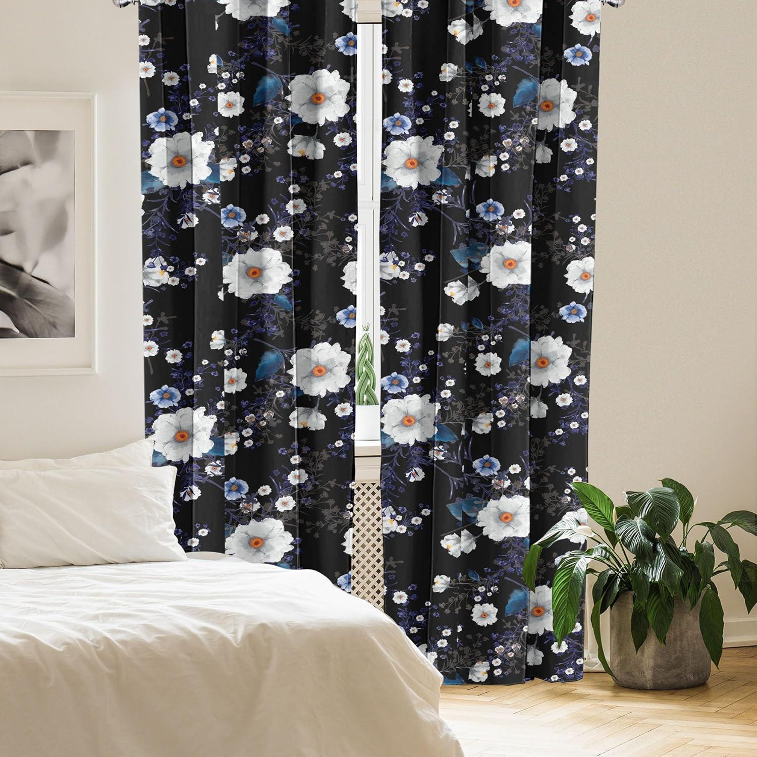 imageAmbesonne Gothic Wings Curtains Outline Style Illustrated Wild Nature Moth Pattern Neutral Colors Window Treatments 2 Panel Set for Living Room Bedroom Pair of 28 x 63 Charcoal Grey Sea BlueDark Orange Night Blue