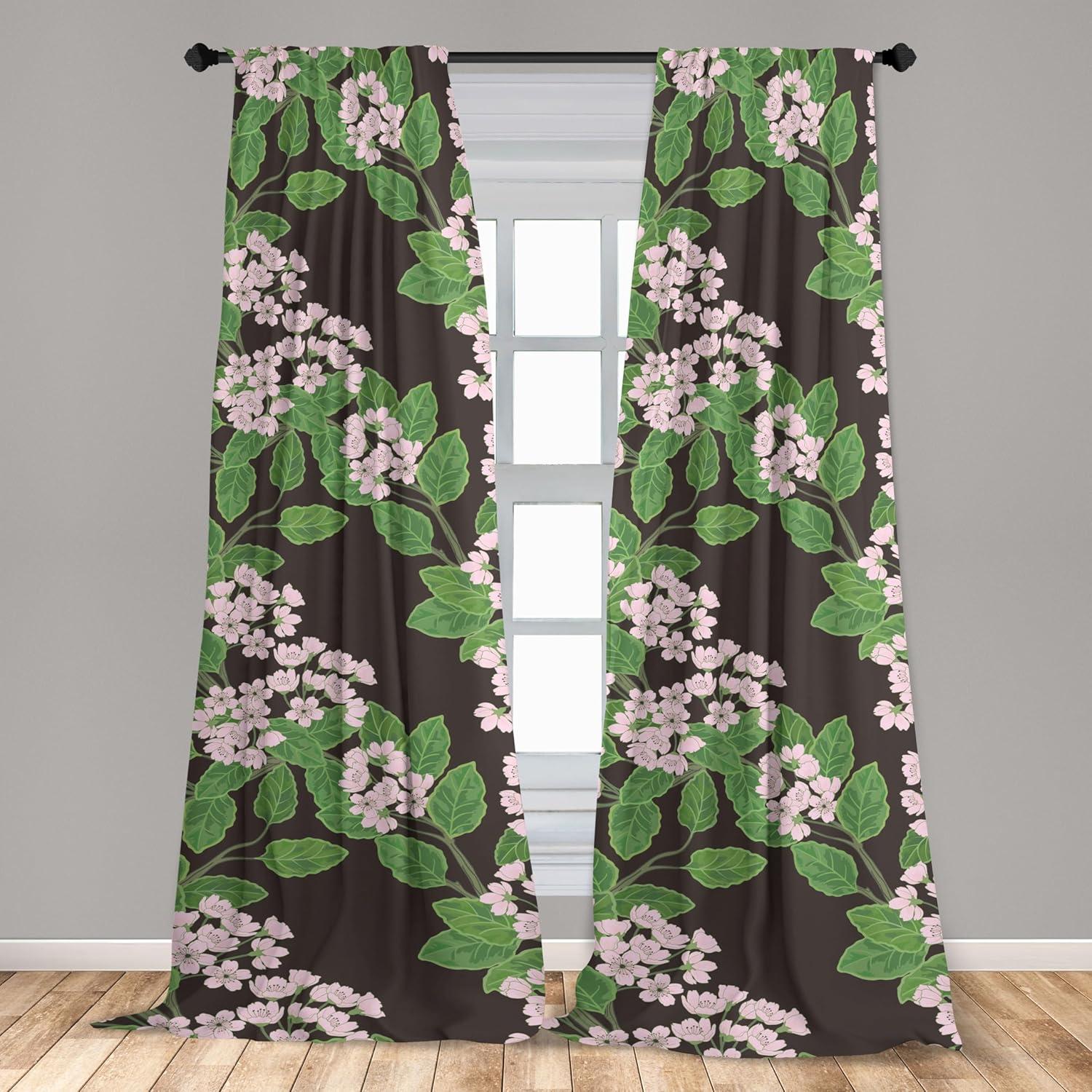 imageAmbesonne Gothic Wings Curtains Outline Style Illustrated Wild Nature Moth Pattern Neutral Colors Window Treatments 2 Panel Set for Living Room Bedroom Pair of 28 x 63 Charcoal Grey Sea BlueReseda Green Soft Pink