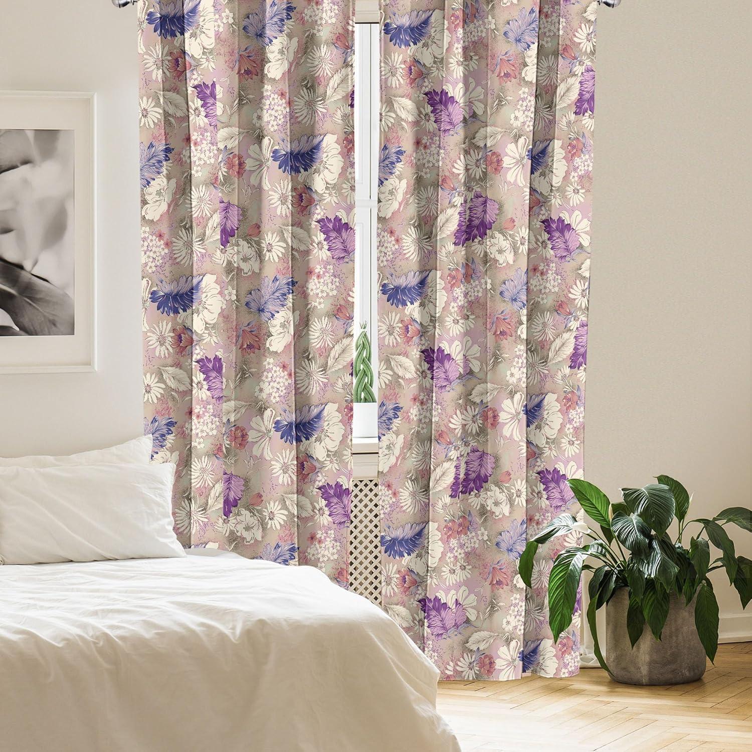 imageAmbesonne Poppy Curtains Vintage Composition of Neutral Flowers Greenish Peduncles Romantic Vibes Art Window Treatments 2 Panel Set for Living Room Bedroom Pair of 28 x 63 Blush Yellow GreenDark Lavender Cream Lilac