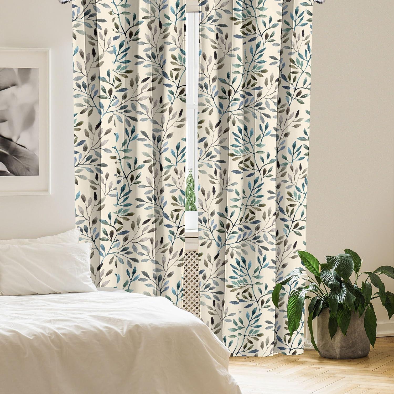 imageAmbesonne Poppy Curtains Vintage Composition of Neutral Flowers Greenish Peduncles Romantic Vibes Art Window Treatments 2 Panel Set for Living Room Bedroom Pair of 28 x 63 Blush Yellow GreenDark Petrol Blue and Sepia