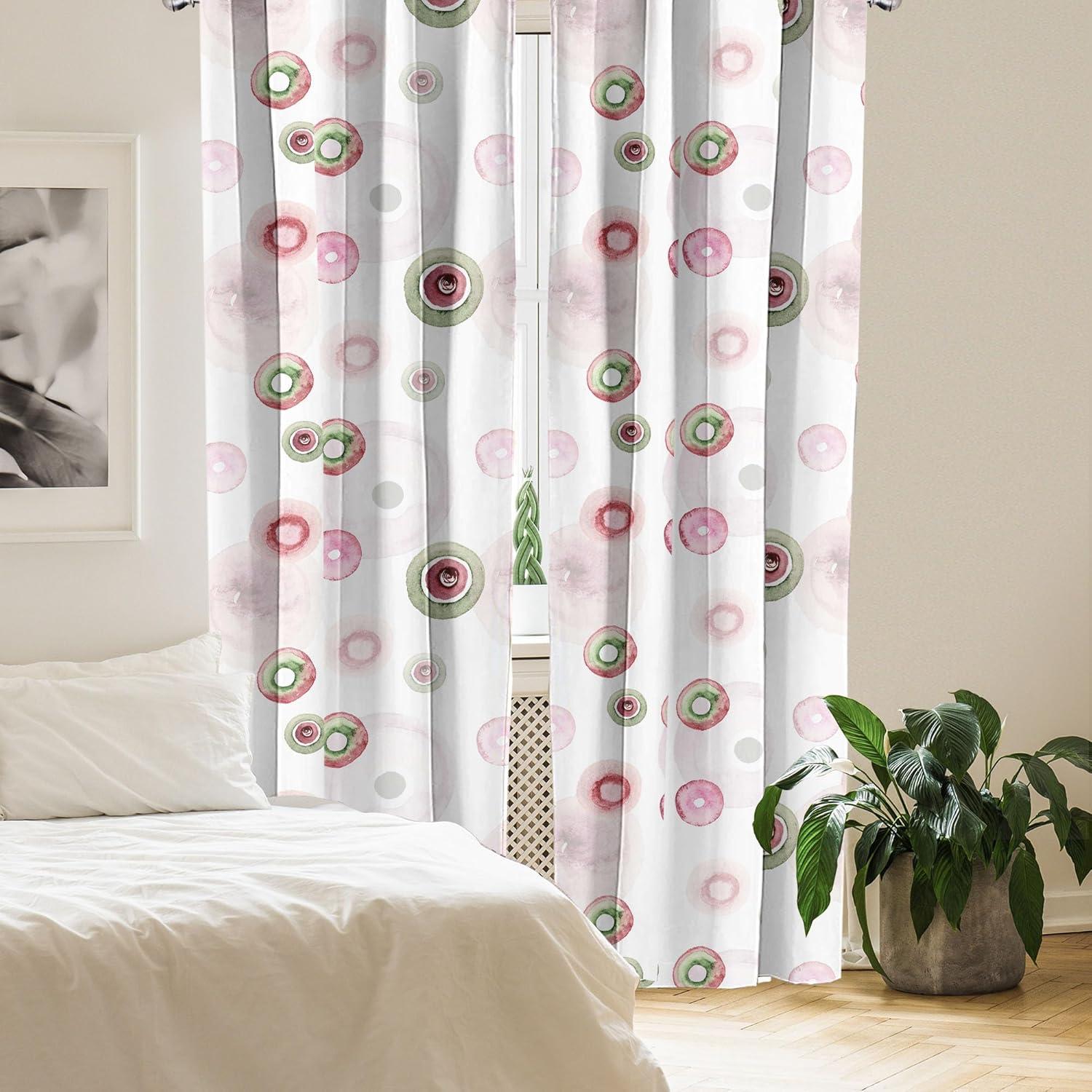 imageAmbesonne Retro Curtains Sketch Style Continuous Neutral Colors Floral Motifs Lines Dreamy Artwork Window Treatments 2 Panel Set for Living Room Bedroom Pair of 28 x 63 Soft Pink Pale PurplePistachio Green Soft Pink