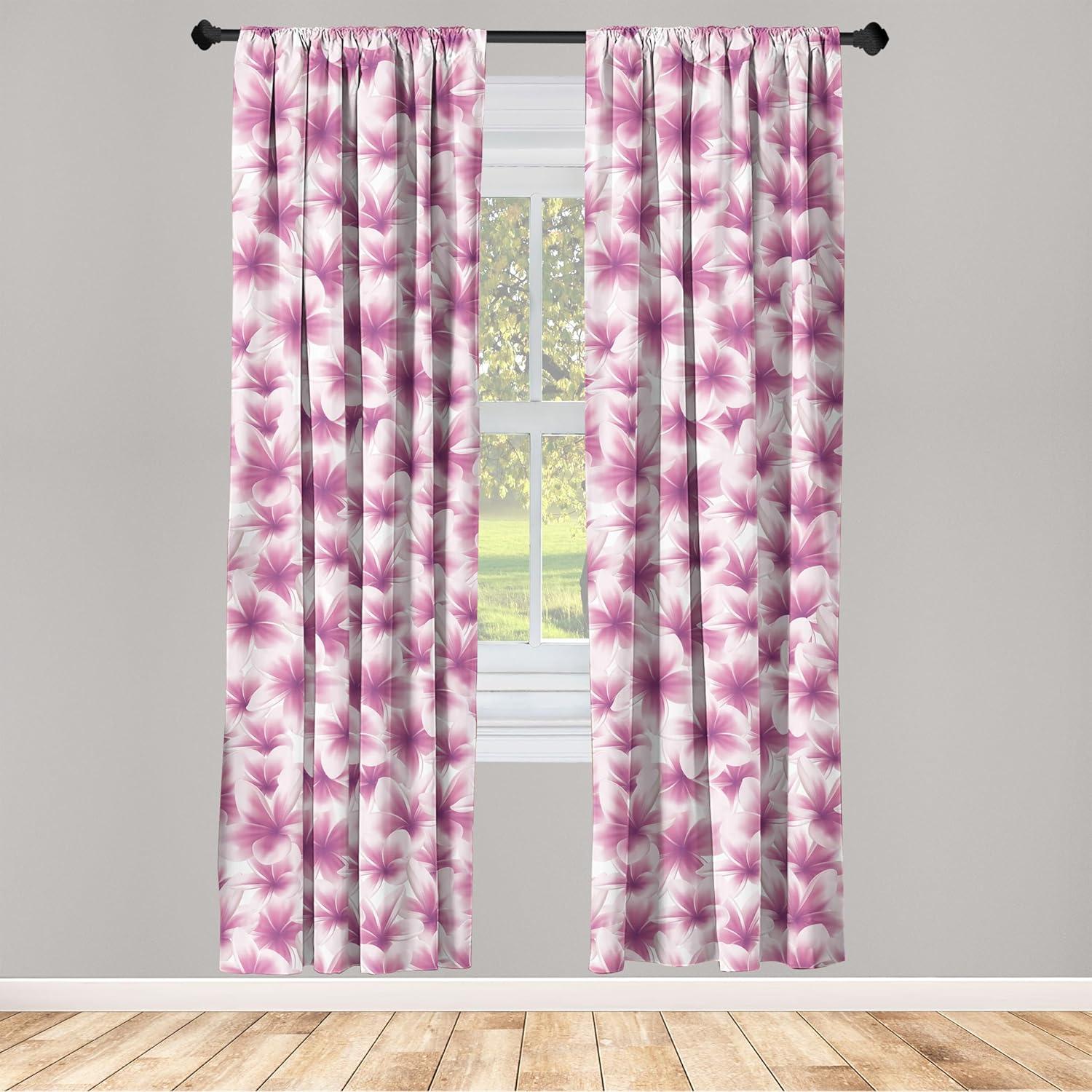 imageAmbesonne Retro Curtains Sketch Style Continuous Neutral Colors Floral Motifs Lines Dreamy Artwork Window Treatments 2 Panel Set for Living Room Bedroom Pair of 28 x 63 Soft Pink Pale PurplePale Purple and White