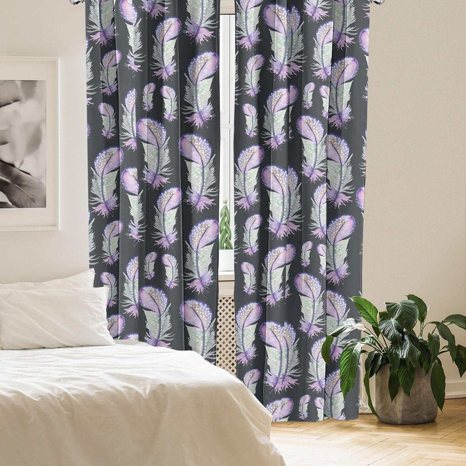 imageAmbesonne Retro Curtains Sketch Style Continuous Neutral Colors Floral Motifs Lines Dreamy Artwork Window Treatments 2 Panel Set for Living Room Bedroom Pair of 28 x 63 Soft Pink Pale PurplePale Purple Sage Green