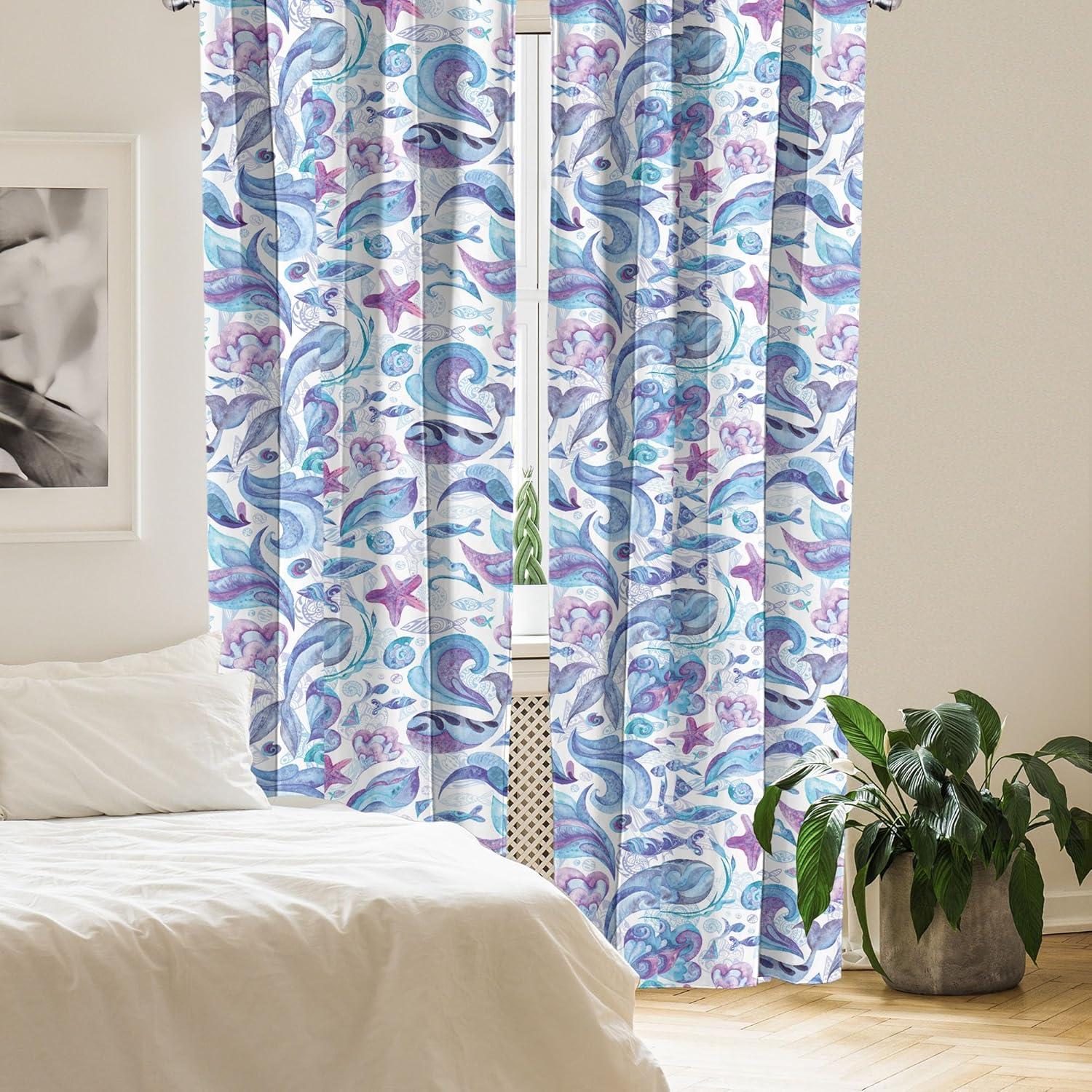 imageAmbesonne Retro Curtains Sketch Style Continuous Neutral Colors Floral Motifs Lines Dreamy Artwork Window Treatments 2 Panel Set for Living Room Bedroom Pair of 28 x 63 Soft Pink Pale PurplePale Sky Blue Violet