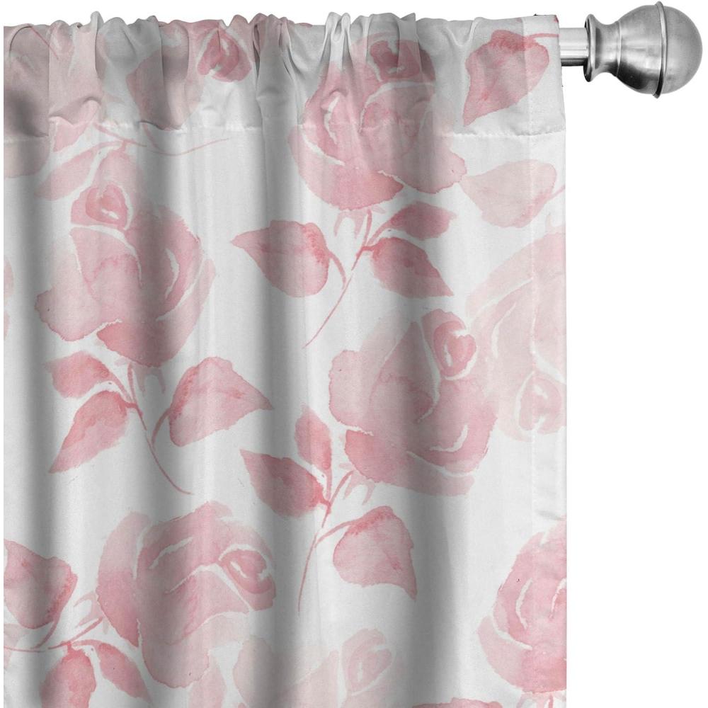 imageAmbesonne Blooming Flowers Curtains Simple Design Floral Sketch Pattern with Neutral Leaves Art Window Treatments 2 Panel Set for Living Room Bedroom Pair of  28 x 95 Dark Coral Dimgray WhiteRose White Blush