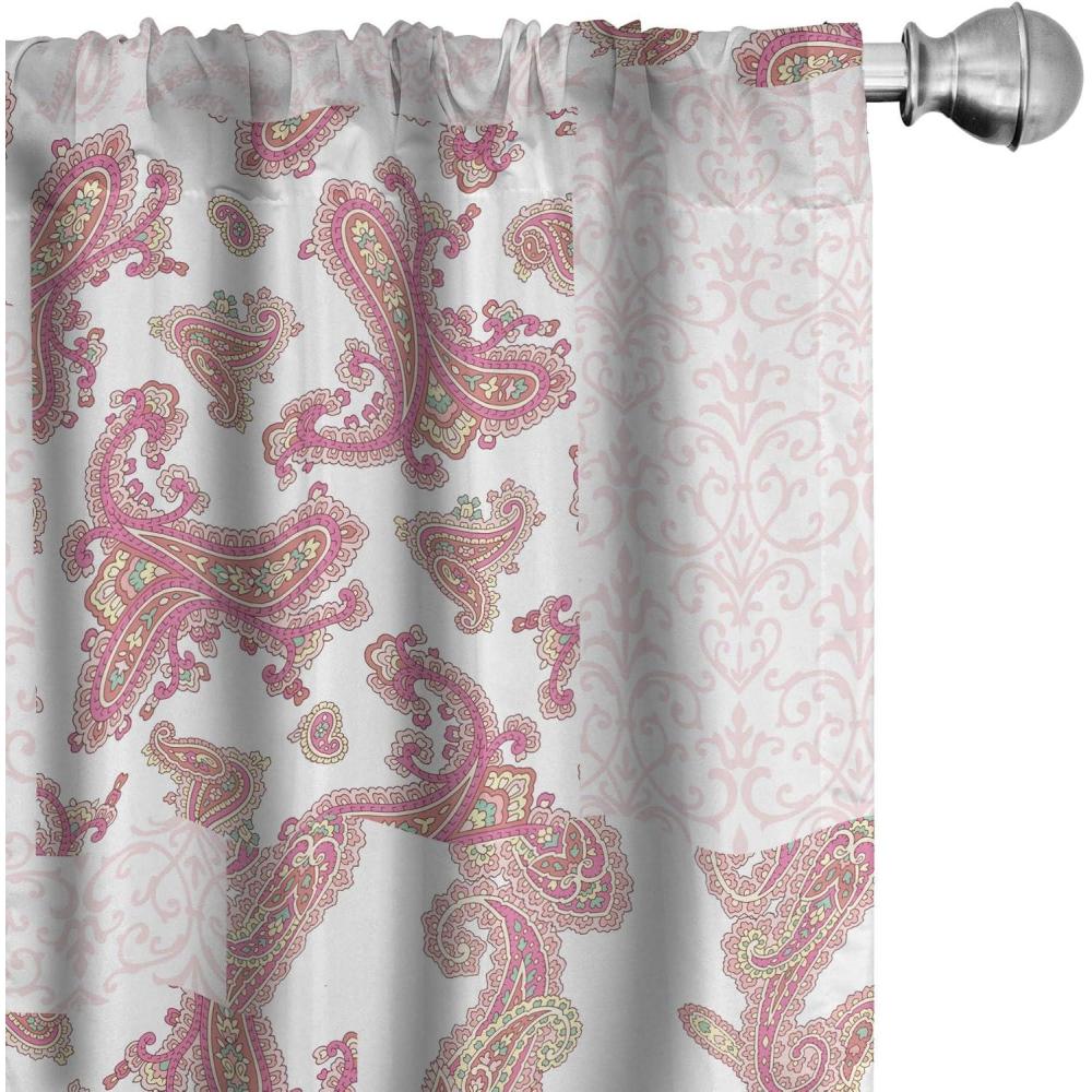 imageAmbesonne Blooming Flowers Curtains Simple Design Floral Sketch Pattern with Neutral Leaves Art Window Treatments 2 Panel Set for Living Room Bedroom Pair of  28 x 95 Dark Coral Dimgray WhiteDried Rose and Pale Ruby