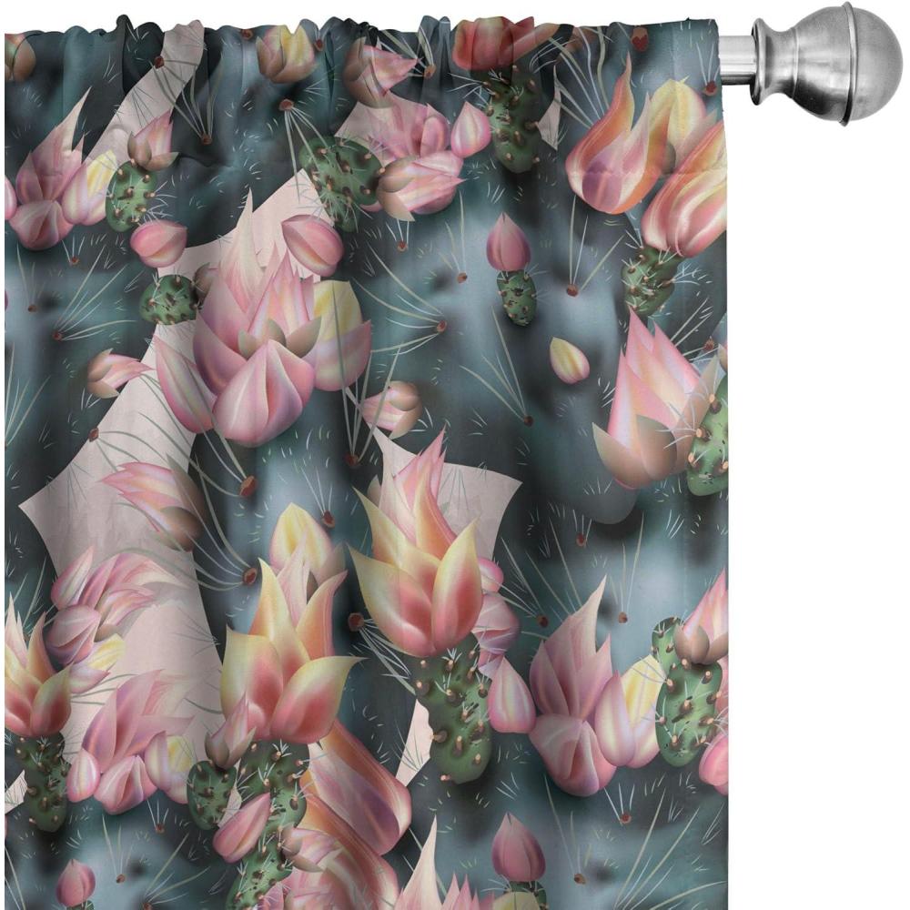 imageAmbesonne Blooming Flowers Curtains Simple Design Floral Sketch Pattern with Neutral Leaves Art Window Treatments 2 Panel Set for Living Room Bedroom Pair of  28 x 95 Dark Coral Dimgray WhiteDark Teal Pale Pink