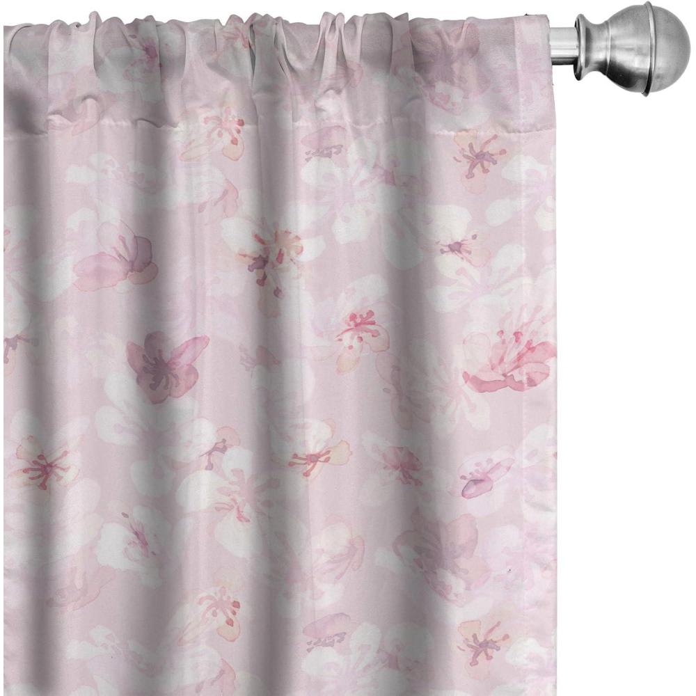 imageAmbesonne Blooming Flowers Curtains Simple Design Floral Sketch Pattern with Neutral Leaves Art Window Treatments 2 Panel Set for Living Room Bedroom Pair of  28 x 95 Dark Coral Dimgray WhitePale Pink Lilac White