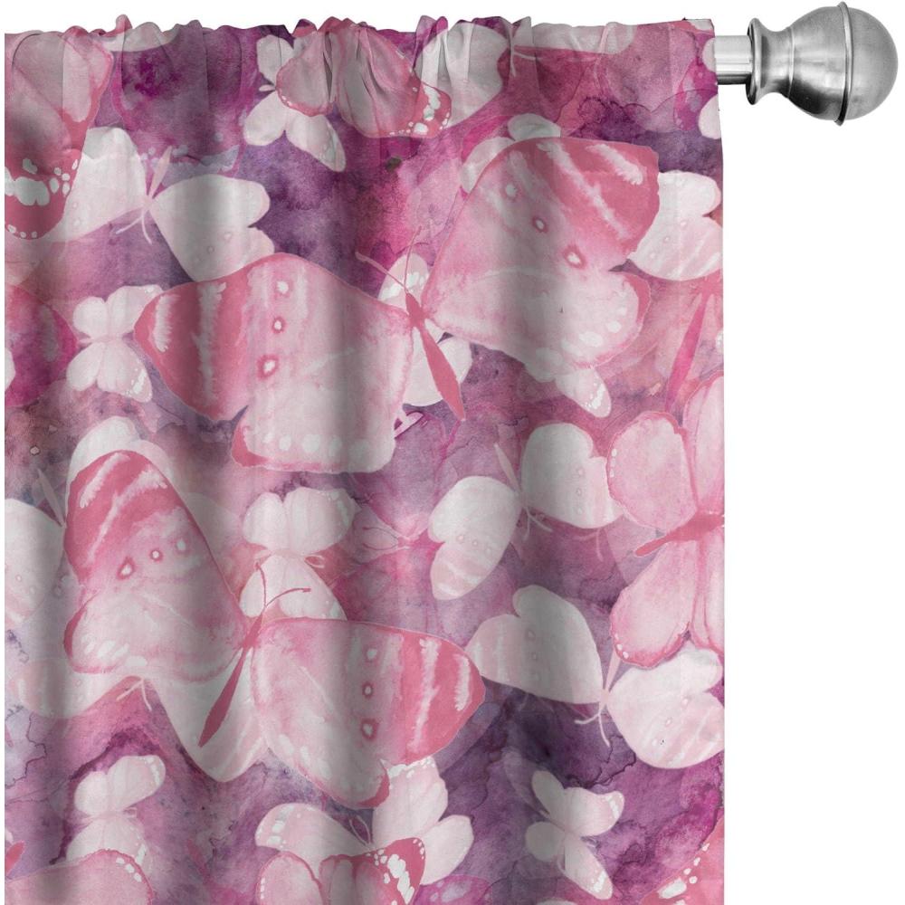 imageAmbesonne Blooming Flowers Curtains Simple Design Floral Sketch Pattern with Neutral Leaves Art Window Treatments 2 Panel Set for Living Room Bedroom Pair of  28 x 95 Dark Coral Dimgray WhiteHot Pink Dark Magenta