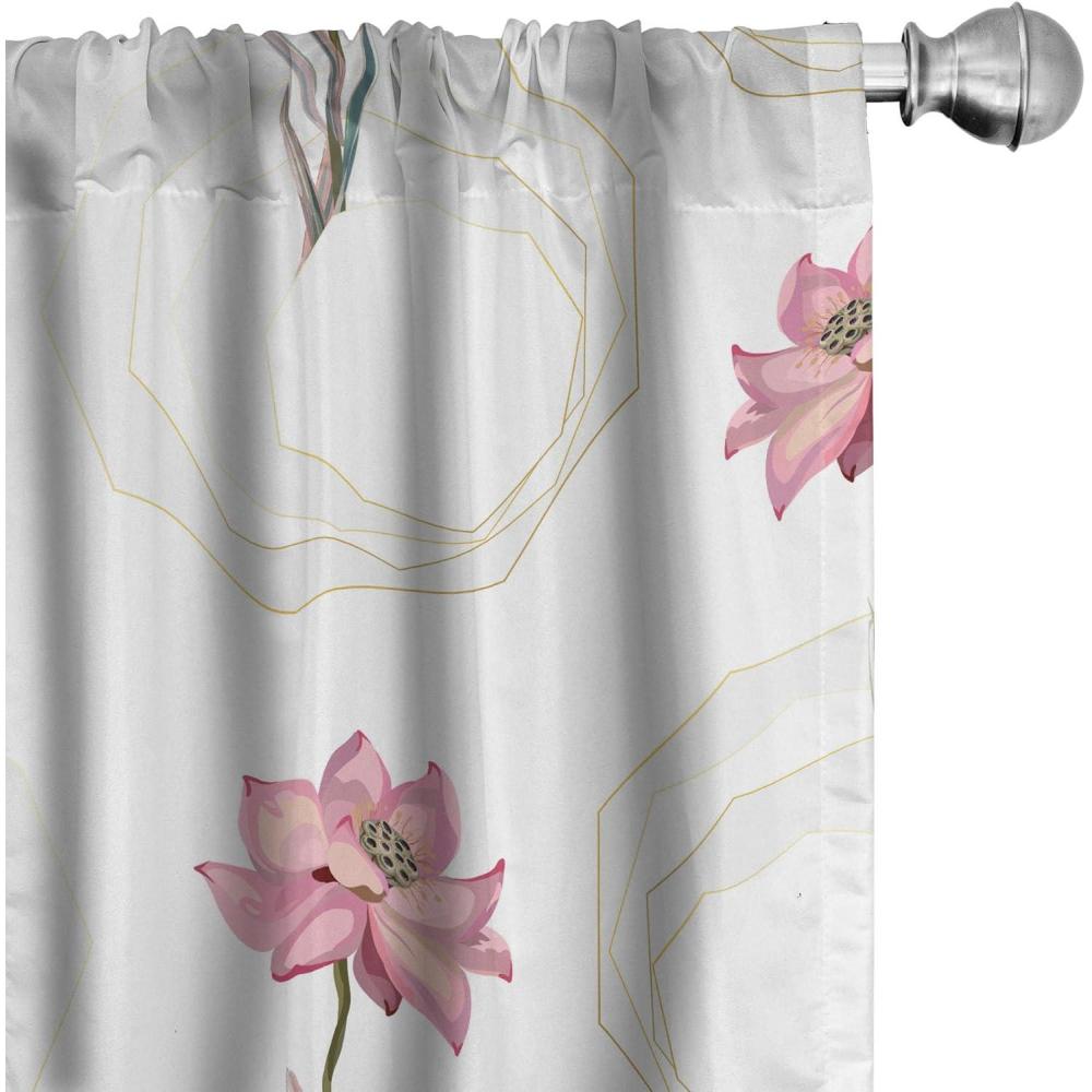 imageAmbesonne Blooming Flowers Curtains Simple Design Floral Sketch Pattern with Neutral Leaves Art Window Treatments 2 Panel Set for Living Room Bedroom Pair of 28 x 95 Dark Coral Dimgray WhiteIvory Pale Pink