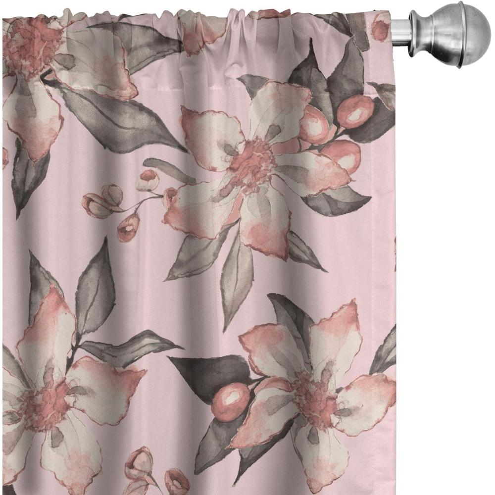 imageAmbesonne Blooming Flowers Curtains Simple Design Floral Sketch Pattern with Neutral Leaves Art Window Treatments 2 Panel Set for Living Room Bedroom Pair of  28 x 95 Dark Coral Dimgray WhitePastel Pink Champagne