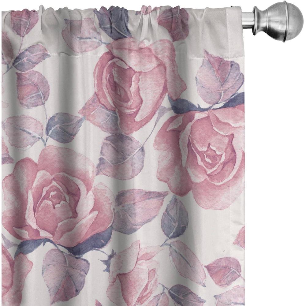 imageAmbesonne Blooming Flowers Curtains Simple Design Floral Sketch Pattern with Neutral Leaves Art Window Treatments 2 Panel Set for Living Room Bedroom Pair of 28 x 95 Dark Coral Dimgray WhiteBlush Indigo Pastel Pink