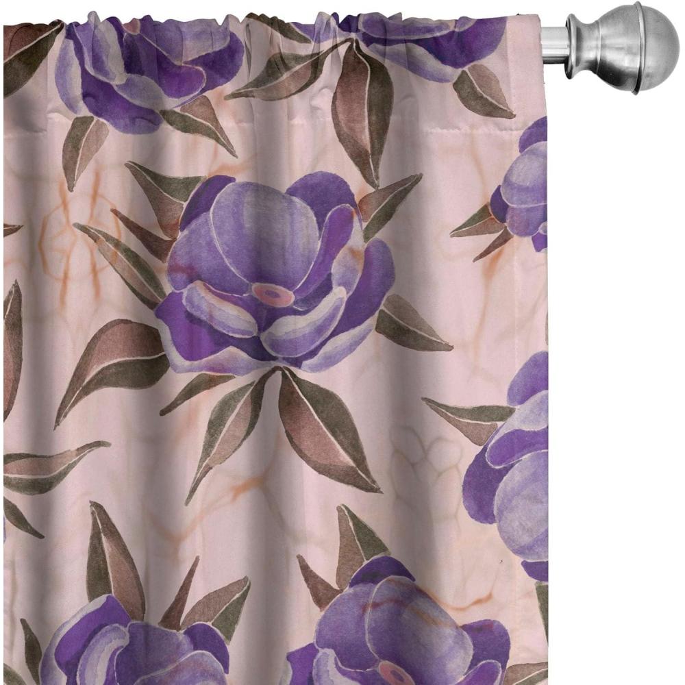 imageAmbesonne Blooming Flowers Curtains Simple Design Floral Sketch Pattern with Neutral Leaves Art Window Treatments 2 Panel Set for Living Room Bedroom Pair of 28 x 95 Dark Coral Dimgray WhiteBlush Blue Violet Fawn