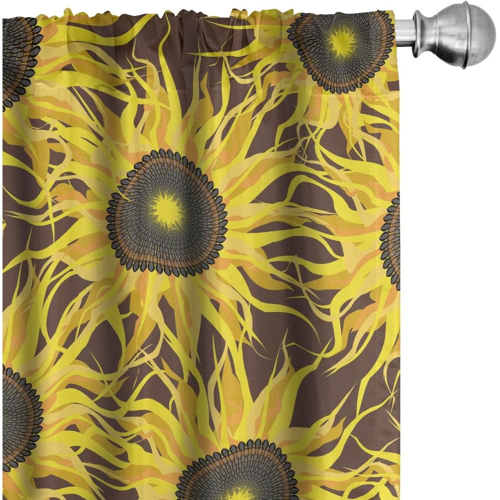 imageAmbesonne Boho Moth Curtains Mystic Feel Wild Nature Wingy Animals with Trippy Colors Print Neutral Window Treatments 2 Panel Set for Living Room Bedroom Pair of 28 x 84 Plum Purple Sea BlueEarth Yellow and Pale Orange