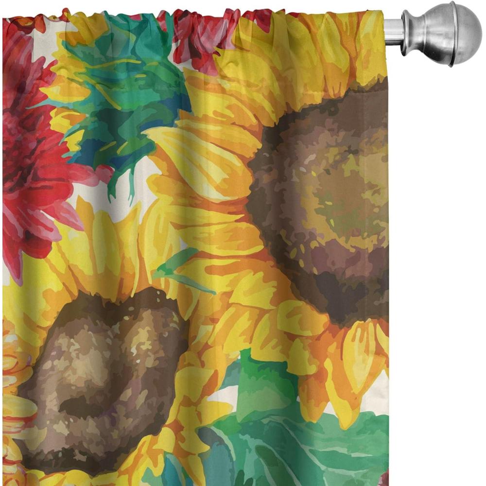 imageAmbesonne Boho Moth Curtains Mystic Feel Wild Nature Wingy Animals with Trippy Colors Print Neutral Window Treatments 2 Panel Set for Living Room Bedroom Pair of 28 x 84 Plum Purple Sea BlueEarth Yellow and Dark Fuchsia