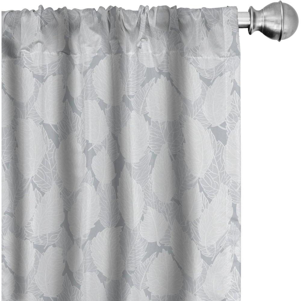 imageAmbesonne Botanical Curtains Pattern of Simple Nature Creative Leaf Designs in Neutral Tones Garden Art Window Treatments 2 Panel Set for Living Room Bedroom Pair of 28 x 63 PurplebluePurpleblue
