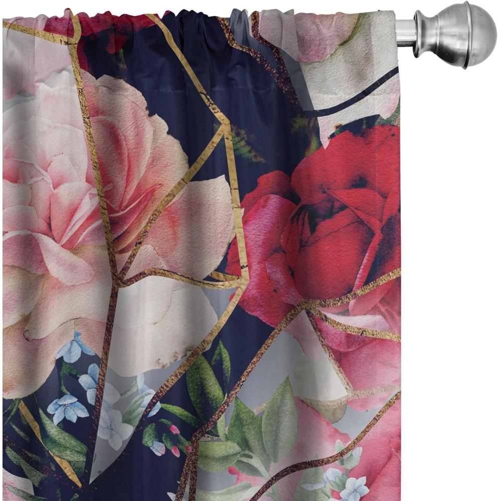 imageAmbesonne Delicate Roses Curtains Neutral Vintage Floral Scene with Leafy Ornaments Romantic Print Window Treatments 2 Panel Set for Living Room Bedroom Pair of  28 x 63 Pastel Pink Pale GreyDark Pink Pale Pink