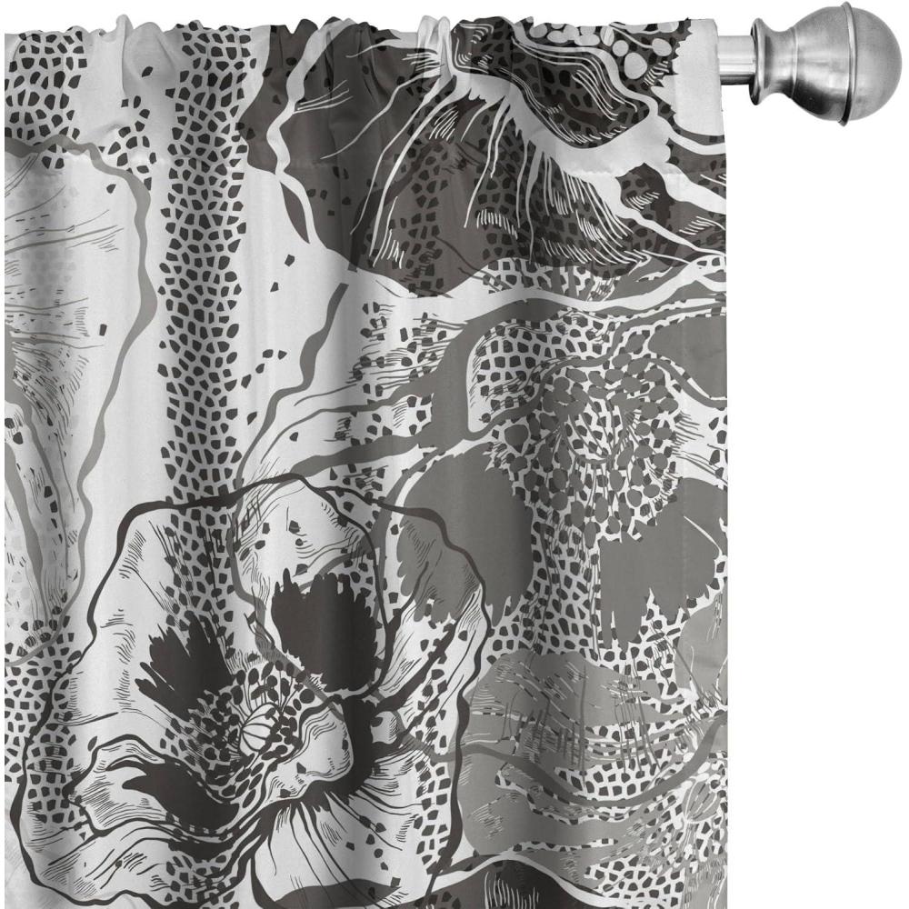 imageAmbesonne Delicate Roses Curtains Neutral Vintage Floral Scene with Leafy Ornaments Romantic Print Window Treatments 2 Panel Set for Living Room Bedroom Pair of  28 x 63 Pastel Pink Pale GreyCharcoal Grey Coconut