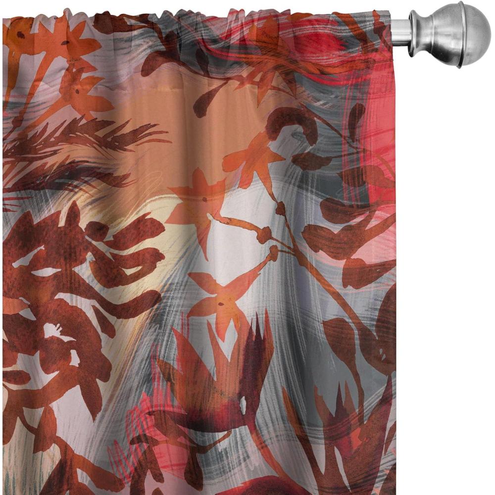 imageAmbesonne Delicate Roses Curtains Neutral Vintage Floral Scene with Leafy Ornaments Romantic Print Window Treatments 2 Panel Set for Living Room Bedroom Pair of  28 x 63 Pastel Pink Pale GreyDark Coral Burgundy Amber