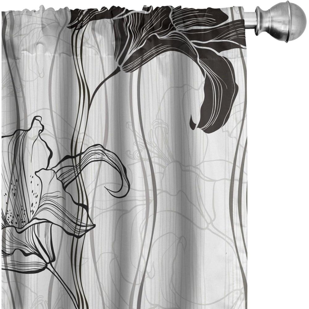 imageAmbesonne Delicate Roses Curtains Neutral Vintage Floral Scene with Leafy Ornaments Romantic Print Window Treatments 2 Panel Set for Living Room Bedroom Pair of  28 x 63 Pastel Pink Pale GreyCoconut Charcoal Grey