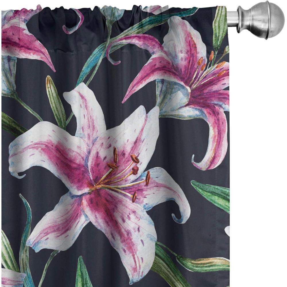 imageAmbesonne Delicate Roses Curtains Neutral Vintage Floral Scene with Leafy Ornaments Romantic Print Window Treatments 2 Panel Set for Living Room Bedroom Pair of  28 x 63 Pastel Pink Pale GreyMagenta Jade Green