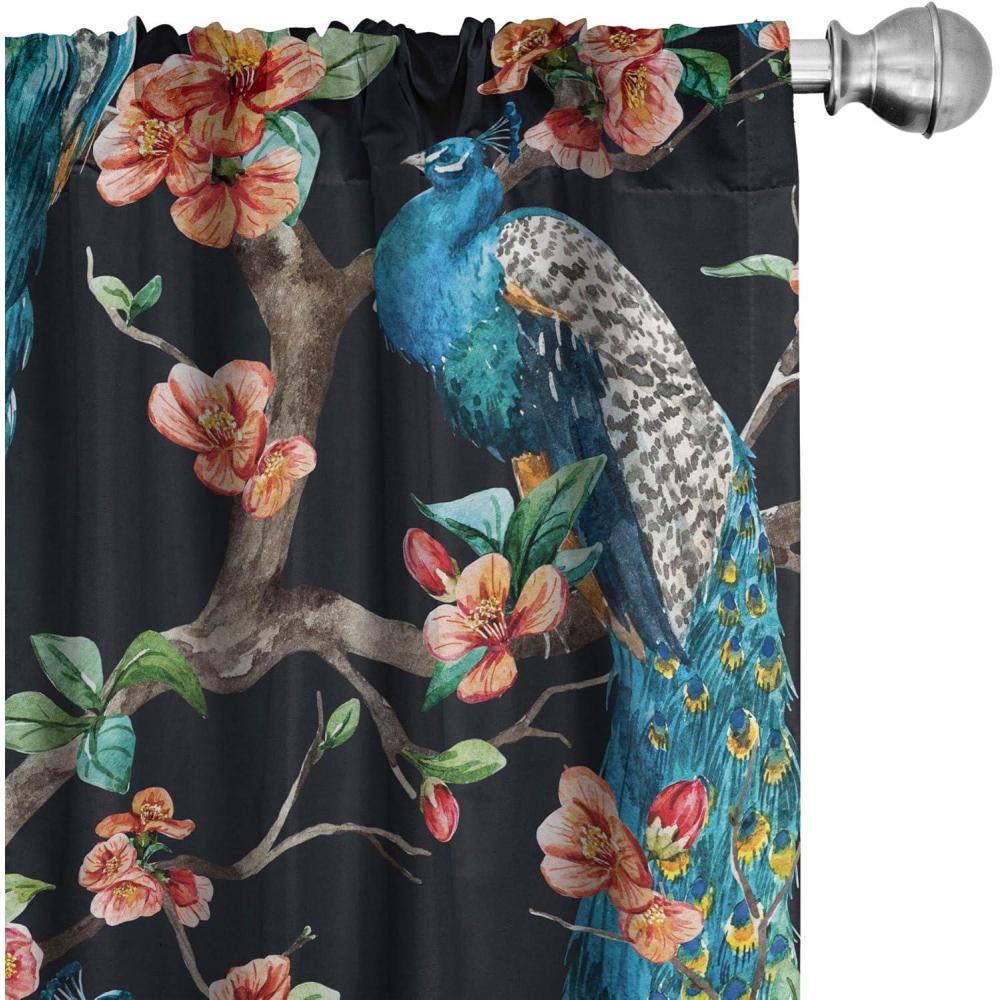 imageAmbesonne Delicate Roses Curtains Neutral Vintage Floral Scene with Leafy Ornaments Romantic Print Window Treatments 2 Panel Set for Living Room Bedroom Pair of 28 x 63 Pastel Pink Pale GreyVermilion Sea Blue Teal