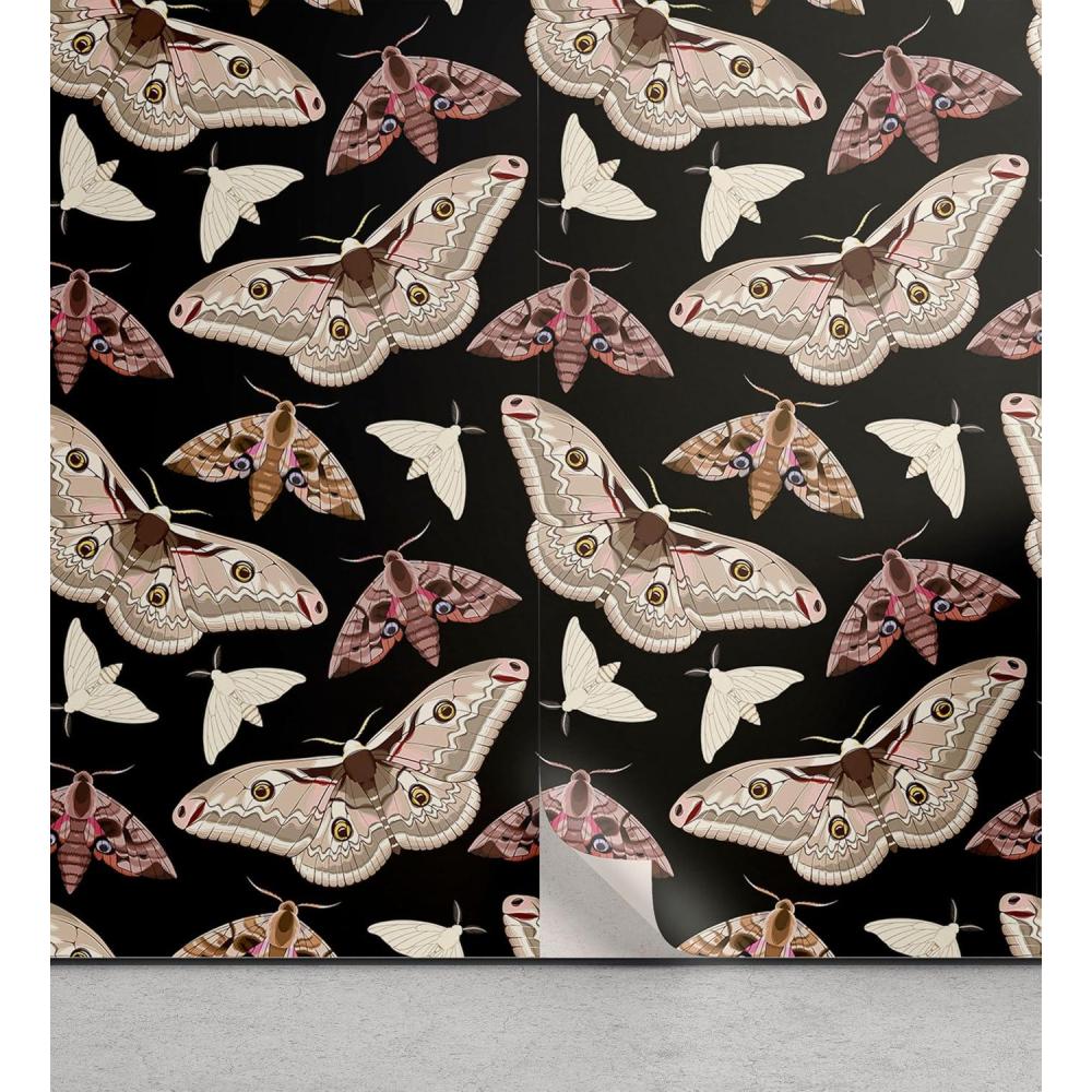 imageAmbesonne Duck Peel amp Stick Wallpaper for Home Aquarelle Look Flying Birds on Dark Jungle Tone Leafy Flowers Pattern Back SelfAdhesive Living Room Kitchen Accent 13 x 36 Dark Indigo MulticolorWarm Taupe Dark Grey Rose