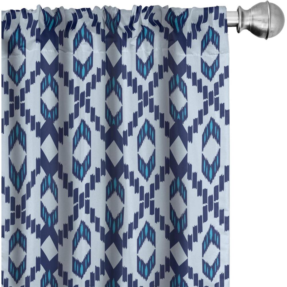 imageAmbesonne Exotic Boho Curtains Simple Design Modern Linear Flamingo Pattern with Leaves Neutral Art Window Treatments 2 Panel Set for Living Room Bedroom Pair of 28 x 63 Pale Azure Blue CoralPale Azure Blue Indigo