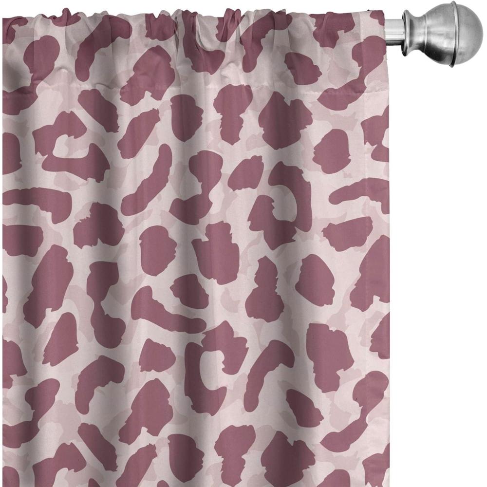 imageAmbesonne Exotic Boho Curtains Simple Design Modern Linear Flamingo Pattern with Leaves Neutral Art Window Treatments 2 Panel Set for Living Room Bedroom Pair of 28 x 63 Pale Azure Blue CoralDried Rose Pale Pink