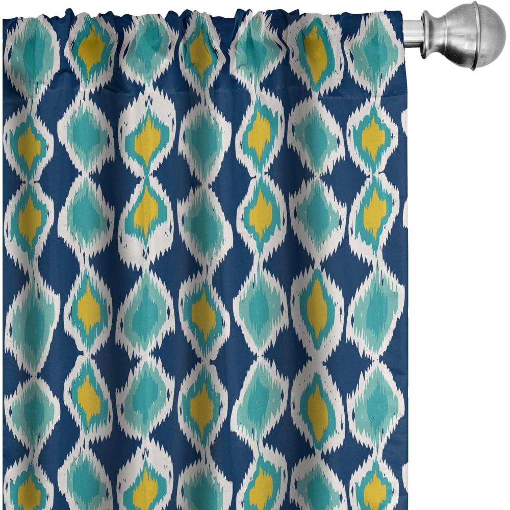 imageAmbesonne Exotic Boho Curtains Simple Design Modern Linear Flamingo Pattern with Leaves Neutral Art Window Treatments 2 Panel Set for Living Room Bedroom Pair of 28 x 63 Pale Azure Blue CoralDark Lavender Pale Orange