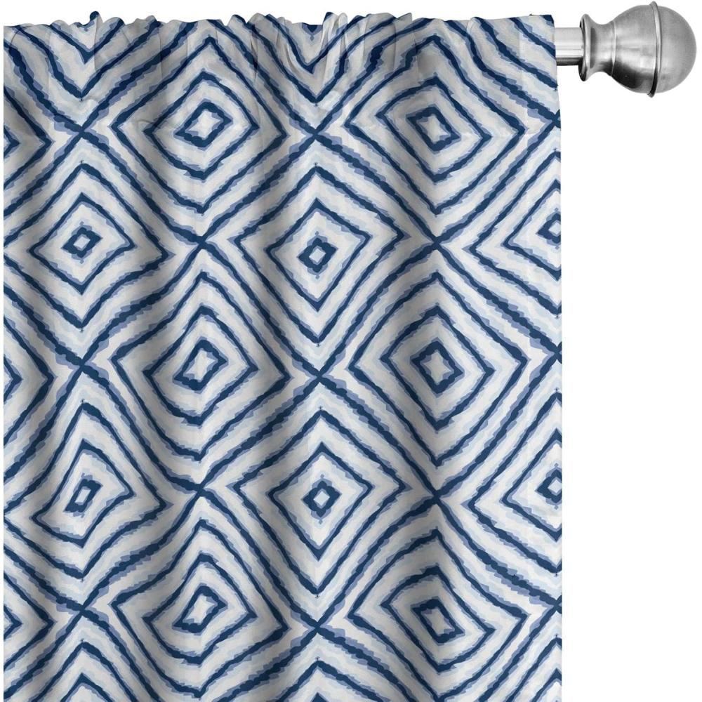imageAmbesonne Exotic Boho Curtains Simple Design Modern Linear Flamingo Pattern with Leaves Neutral Art Window Treatments 2 Panel Set for Living Room Bedroom Pair of 28 x 63 Pale Azure Blue CoralPale Azure Blue and Dark Blue